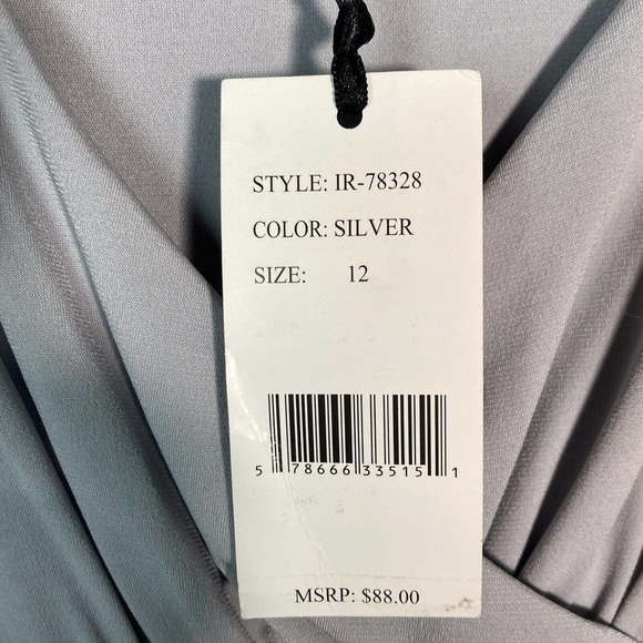 NEW Isabella Rodriguez Gray Cap Sleeve Dress Sz 12 Stretch Jersey - Picture 5 of 5